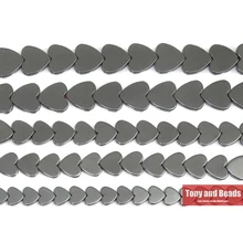 Pietra naturale senza forma di cuore magnetico perline di ematite nera 6x6 8x8 10x10MM 15