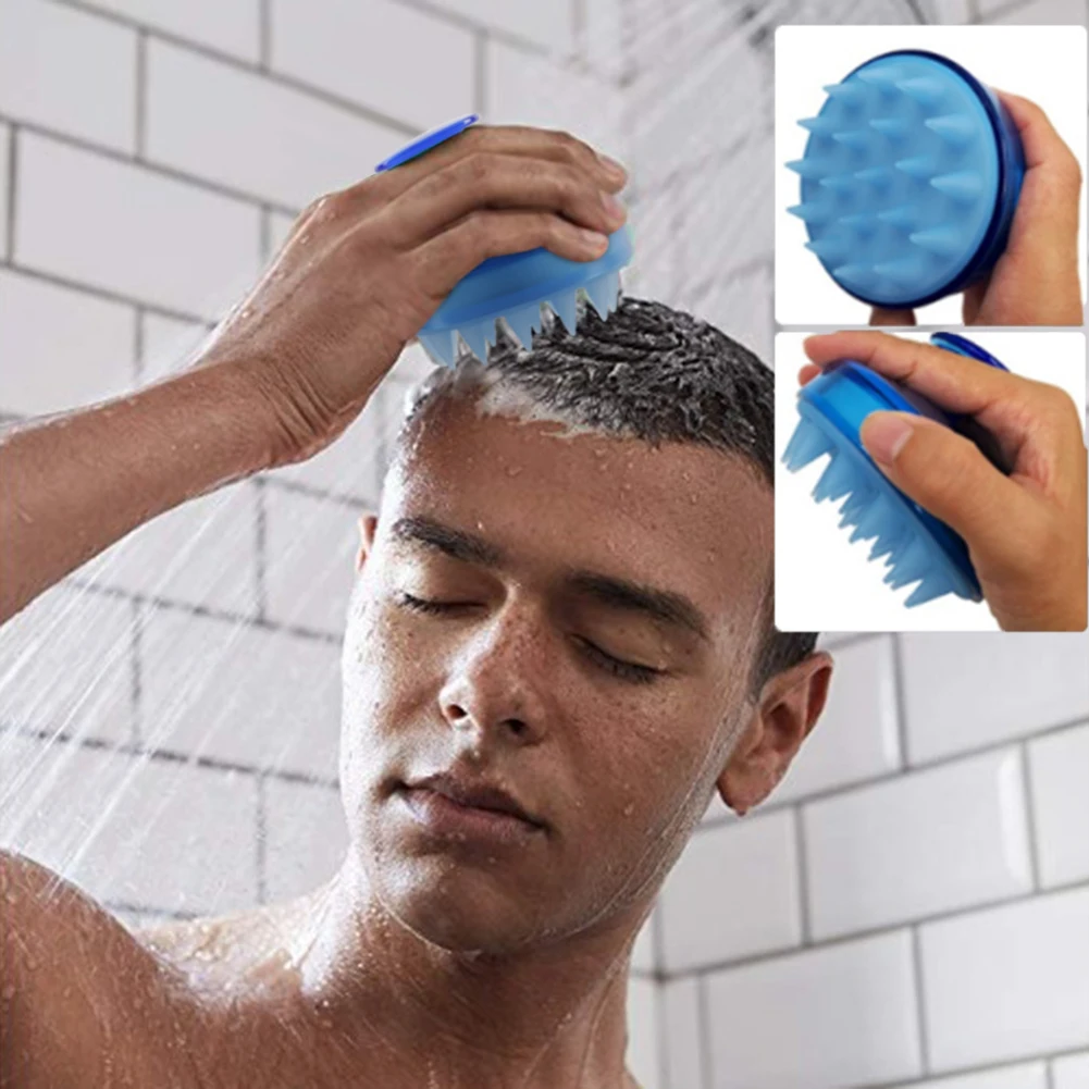 Spa Slimming Massage Bath Brush Silicone Head Body Bathing Wash Shampoo Scalp Massage Brush Comb Hair Washing Comb Dropshipping