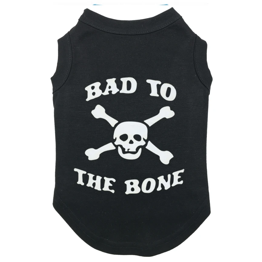 Футболка с принтом BAD TO THE BONE одежда для щенков футболка из полиэстера топ на