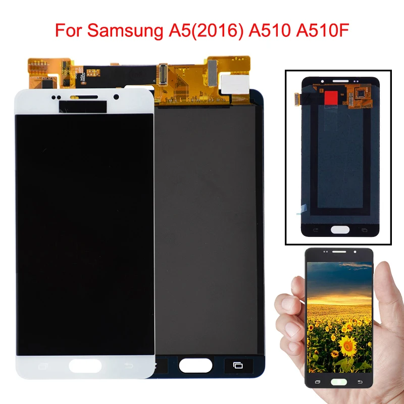 ЖК-дисплей 5 2 дюйма A510F для Samsung Galaxy A5 2016 A510 с сенсорным экраном в сборе фотодисплей