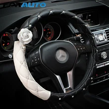 Противоскользящий чехол рулевого колеса автомобиля Авто украшения аксессуары для интерьера Camellia автомобильные Чехлы DIY Стиль Sreering Cover Противоскользящий чехол рулевого колеса автомобиля Авто украшения аксессуары для интерьера Camellia автомобильные Чехлы DIY Стиль Sreering Cover