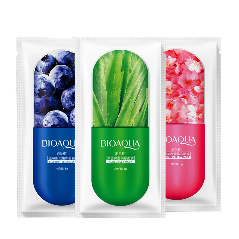 BIOAOUA маска для лица увлажняющая увлажняющий Anti-Aging Отбеливание алоэ вера Июль гель для лица Тканевая маска глубина пополнение уход за кожей