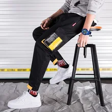 Мужские брюки-шаровары в стиле хип-хоп, повседневные штаны, мужские спортивные брюки, модные повседневные штаны с боковыми карманами