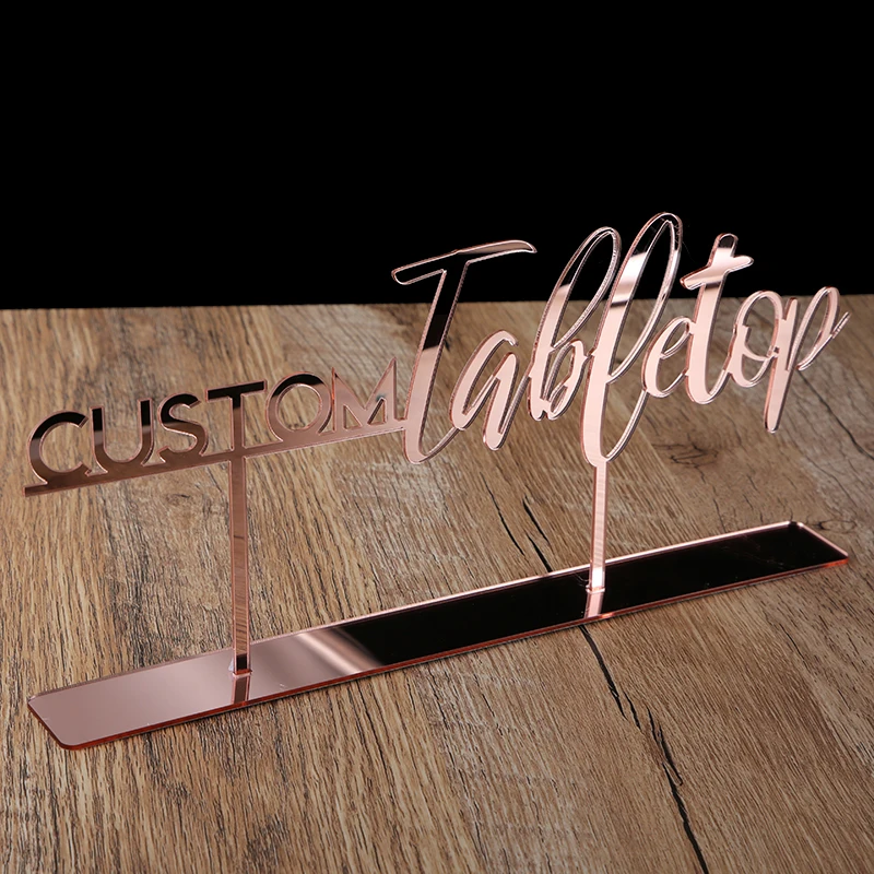 

Tabletop Sign Personalized Wedding Custom Name Calligraphy Hashtag Laser Cut Acrylic Free Standing Reception Decor Event Party