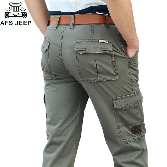 AFS JEEP Brand Men's Casual Long Pants Autumn Winter Military Cargo