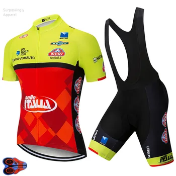 

2019 UCI Tour Team Men Pro Yellow ITALIA Cycling Jersey 9D Gel Pad Bike Shorts Set Ropa Ciclismo Summer Bicycling Maillot Wear