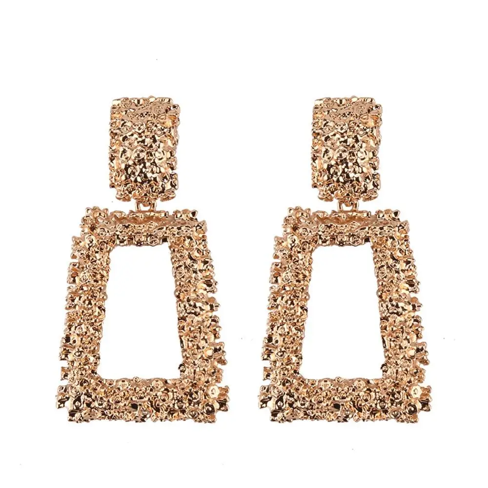 

American Design Retro Shining Alloy Gold Geometric Drop Earrings Wedding Party Earring For Women Girls Valentine