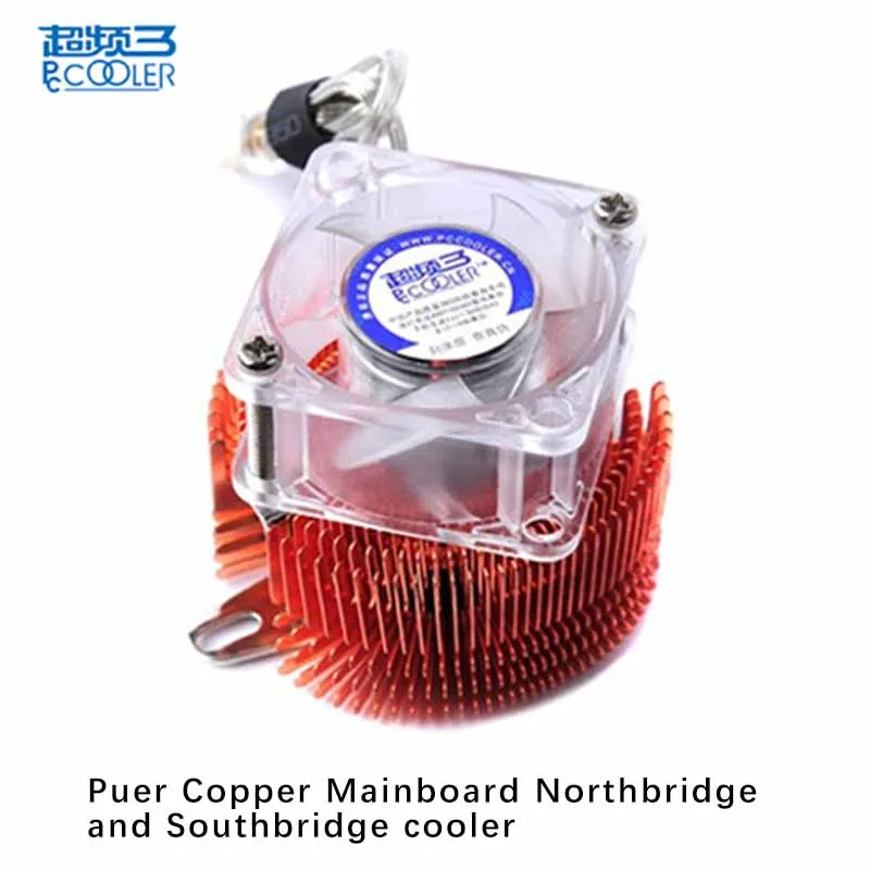 

Pccooler mainboard Northbridge and South bridge cooler Copper With 4cm fan Motherboard cooling radiator fan Fixed pitch 5.2-6.2