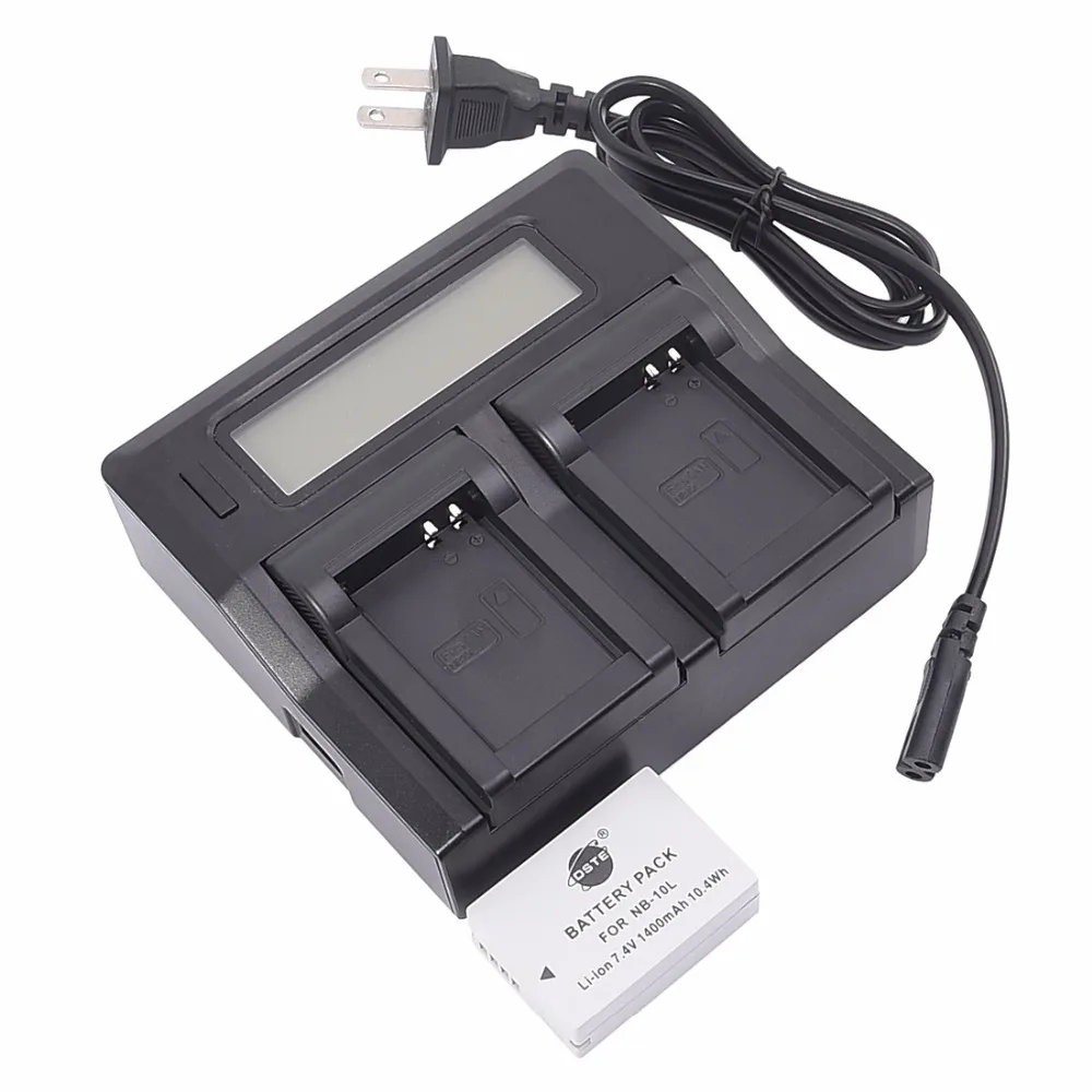 DSTE Li ion NB 10L Battery + 1.5A Dual USB Battery Charger for Canon