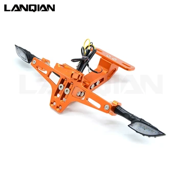 

Universal CNC Motorcycle License Plate Holder Bracket Adjustable Angle Fender Eliminator LED For KTM 200 250 390 690 990 Duke