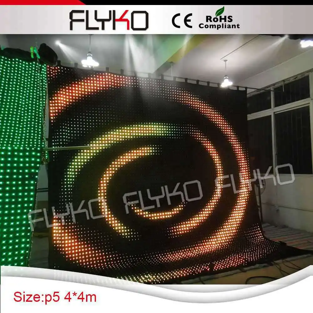 Free shipping P5cm 4X4m vision backdrop indoor video display curtain led light | Лампы и освещение