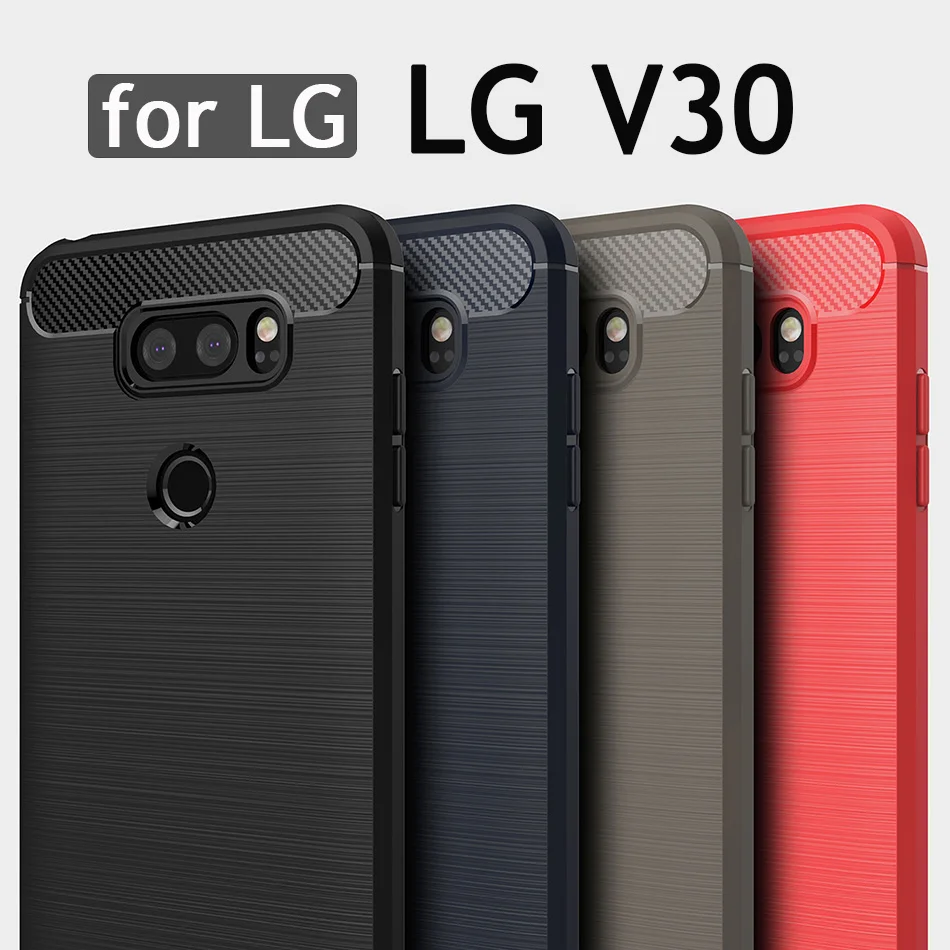 Case for LG V30 6.0 inch Soft Carbon Fiber Design Phone Back Cover for