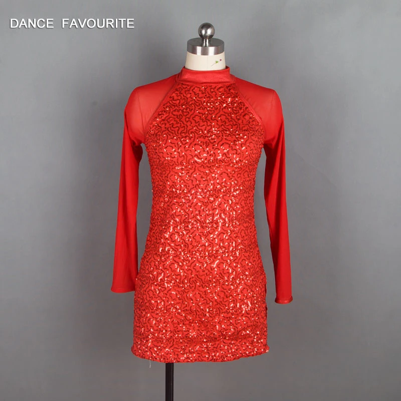 red sequin dance dress