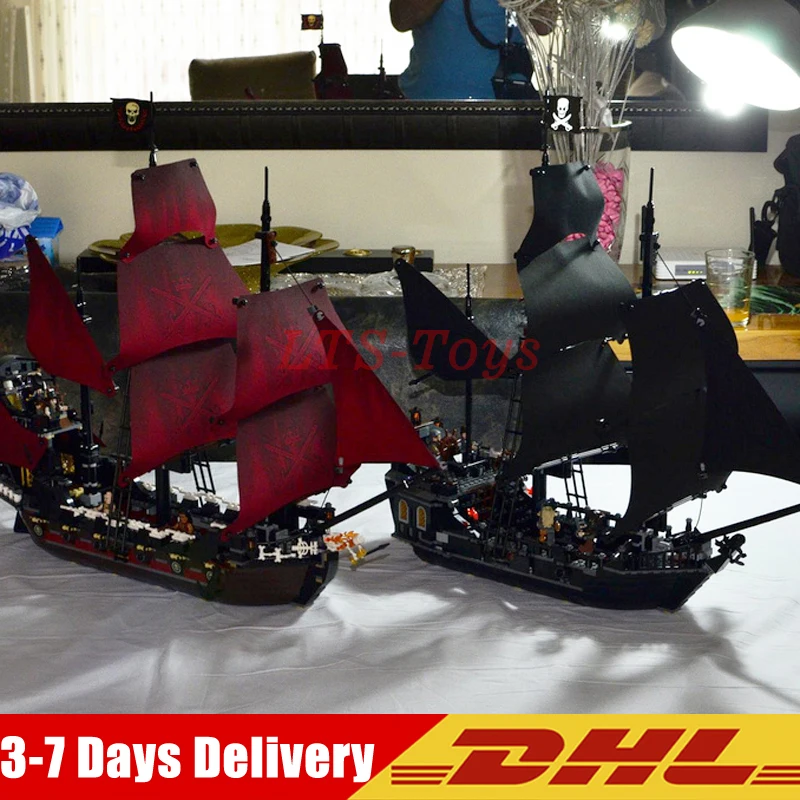 

LEPIN 16009+16006 Pirates Of The Caribbean Queen Anne's Reveage Black Pearl Dead Ship Model Building Kits Blocks Bricks Toys