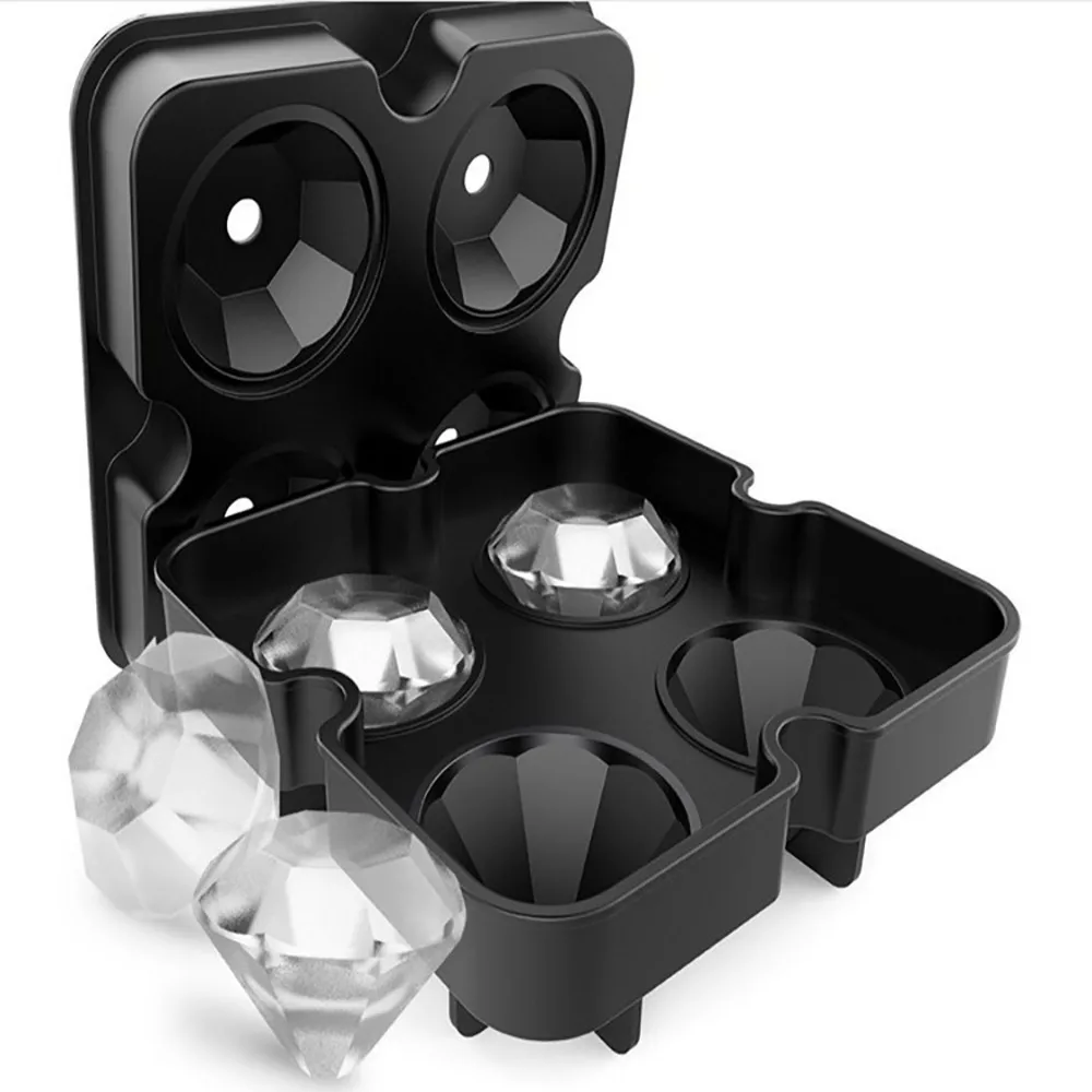 Diamond Shape 3D Ice Cube Mold Maker Bar Party Silicone Trays Chocolate Mold W712