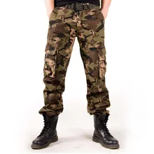 Для мужчин хлопок промывают многокарманный военный брюки карго Открытый походов, альпинизма брюки для девочек длинные мотобрюки сезон: весна-лето