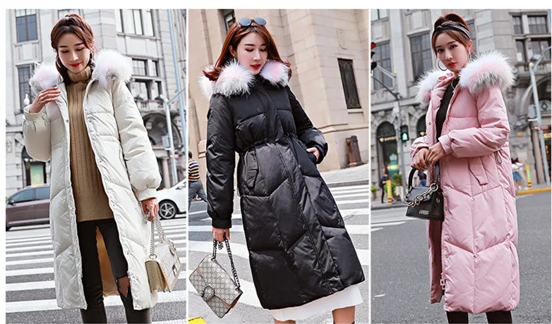2018 Women Winter Parkas Long Jackets And Coats Adjustable Waist Female Thick Warm Coats Overknee Padded Outwear Jacket AS040 (30)