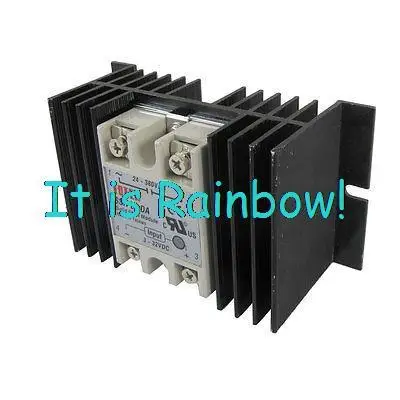 

Free Shipping DC to AC Solid State Relay SSR-25DA 25A 3-32V 24-380V + Aluminum Heat Sink New