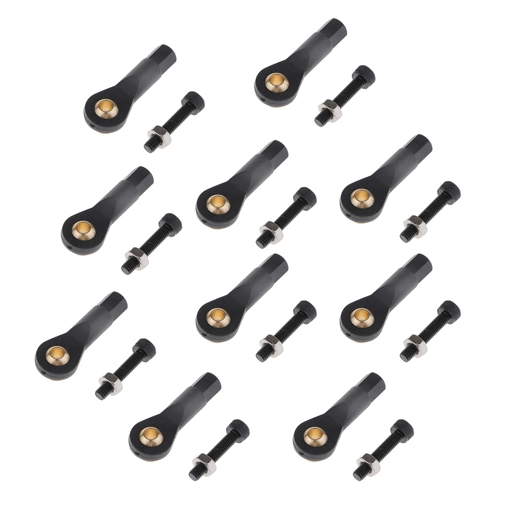 Nylon Link Rod End Joint Ball Head Holder Buckle with Screws, Pack of 10