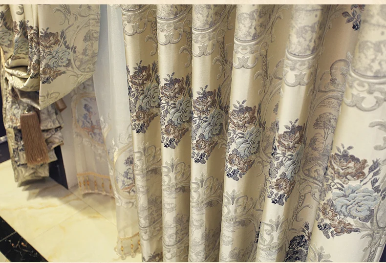 Европейские Роскошные жаккардовые рельефные высоко затененные занавески для гостиной, королевские Заказные занавески для спальни/виллы/кухни на окно