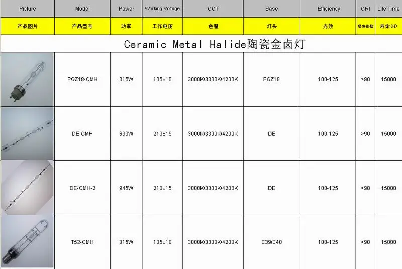 Ceramic Metal Halide
