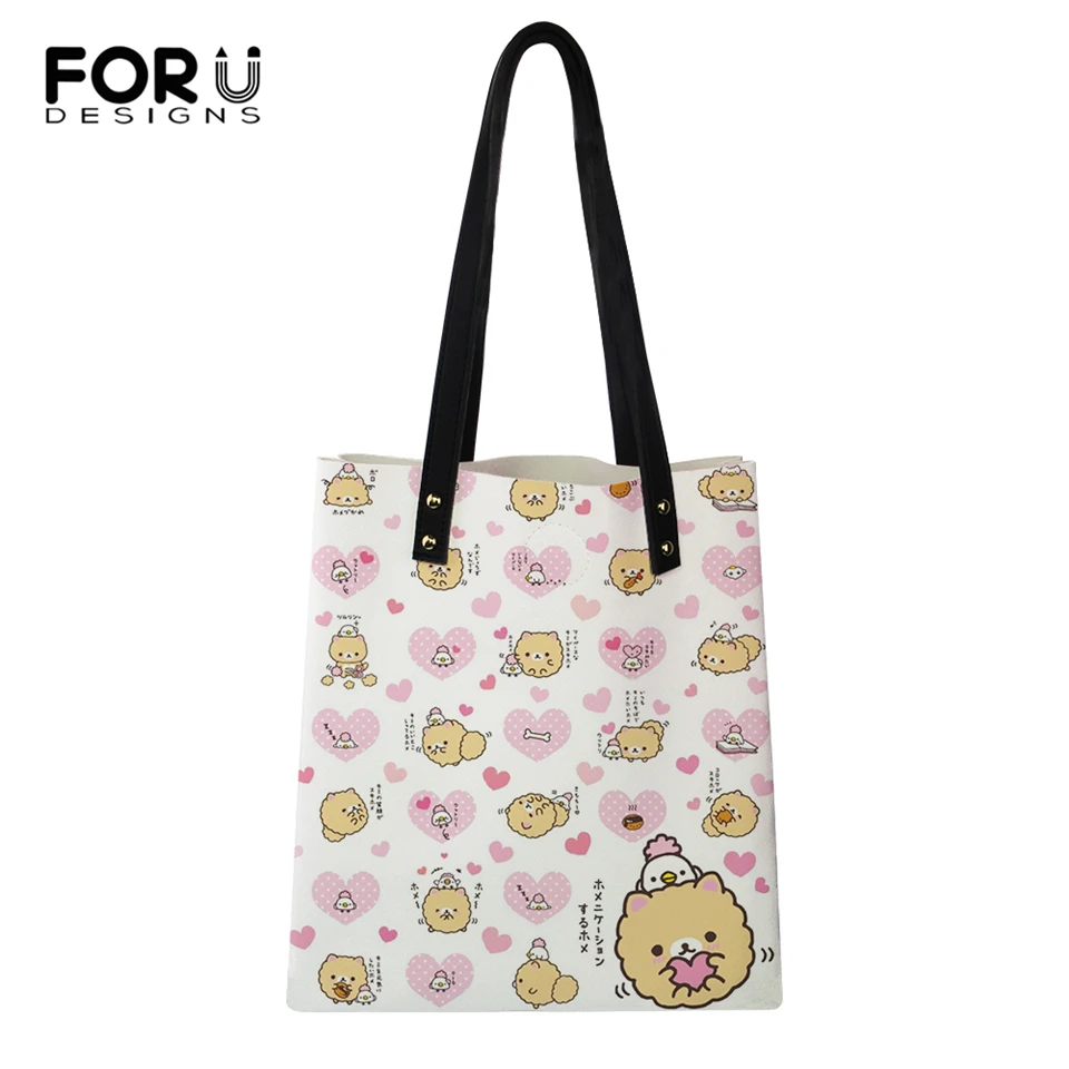 

FORUDESIGNS Women Toet Handbag Cartoon Small Animal Pattern Girls Shoulder Bag Casual Large Capacity Travel Storage Package Bags