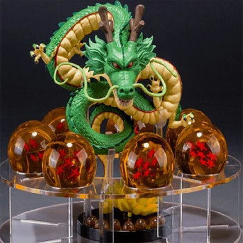 

dragon ball z toy action figures 2015 New Dragonball figuras 1 figure dragon shenlong +7 crystal balls 4.3cm +1 shelf brinquedos