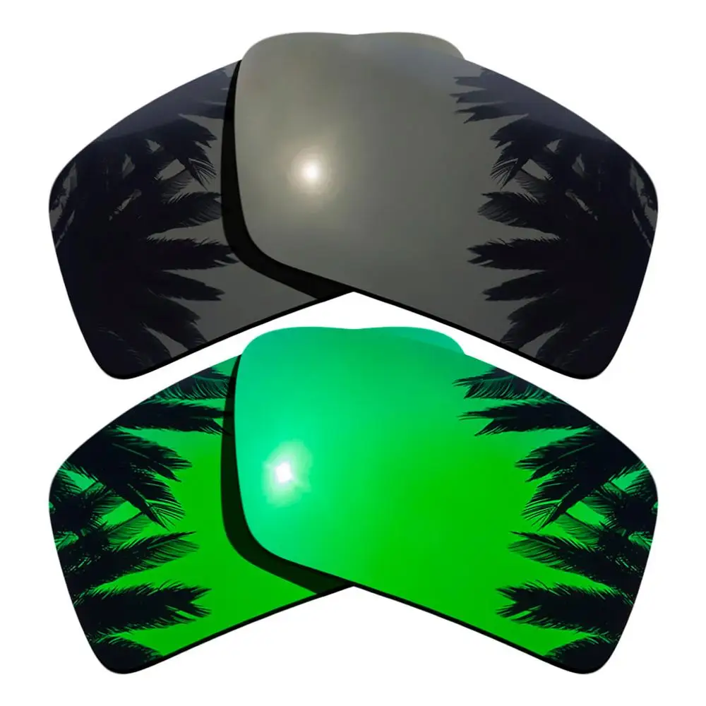 Black-Green Поляризованные зеркальные линзы с зеркальным покрытием для замены-повязка на глаза в стиле Оукли 1 повязка на глаза 2 оправы разных цветов - Цвет линз: Black-Green