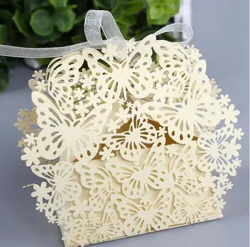 

50pcs/lot Butterfly creative candy box DIY wedding favors and Gift Box Party Supplies Romantic mariage Candy boxes