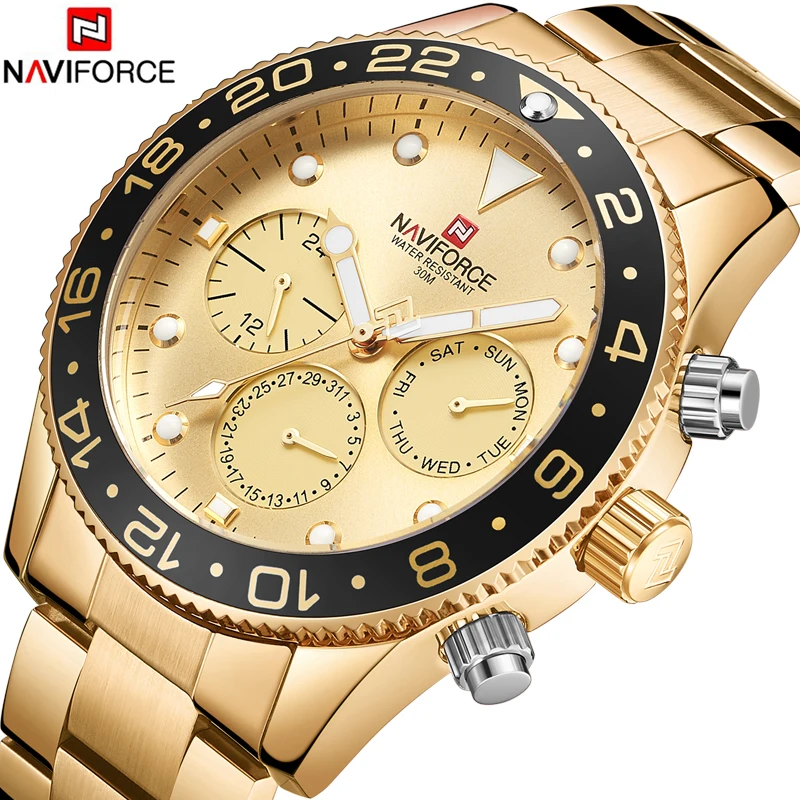 

NAVIFORCE Watch Men Watches Top Brand Luxury Famous Wristwatch Male Clock Golden Quartz Wrist Watch Calendar Relogio Masculino