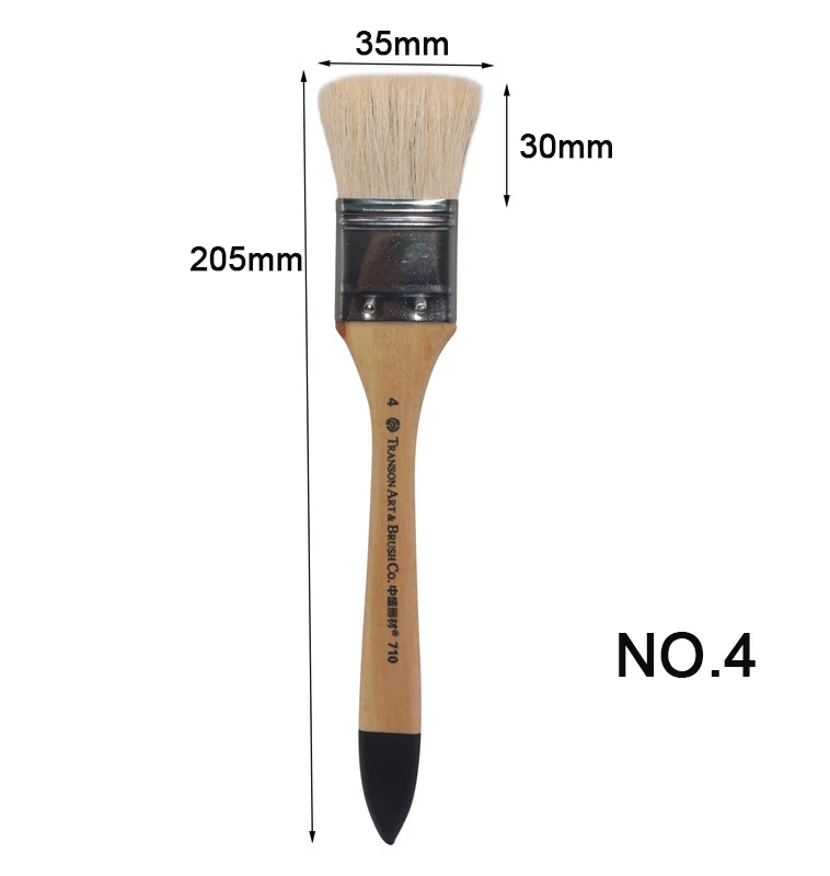 1 шт шерстяная кисть металлическое кольцо деревянная ручка Акварельная краска гуашь акриловая художественная кисть 6 размер краски принадлежности художественные Кисти - Цвет: 1 pcs NO.4