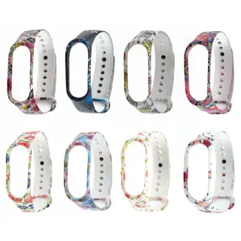 

ALLOYSEED Colorful Soft Silicone Printed Watch Band Bracelet Wrist Strap for Xiaomi Mi Band 3 Smart Band accessoories