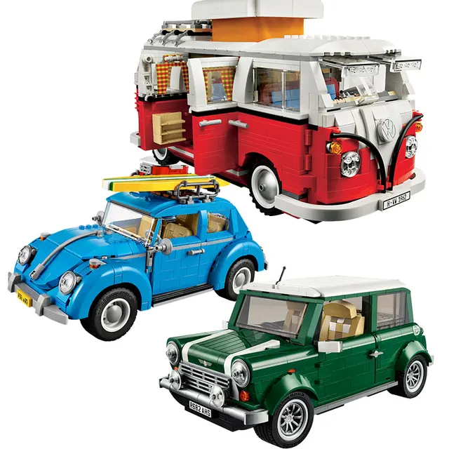 T1 Camper Van Mini Cooper Building Blocks Toys For Children
