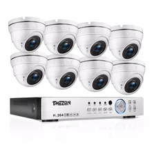 Tmezon HD 8CH 1080P DVR 8 шт. 1200TVL 720P купольная камера домашняя система видеонаблюдения P2P Удаленный просмотр по телефону 1 ТБ 2 ТБ комплект