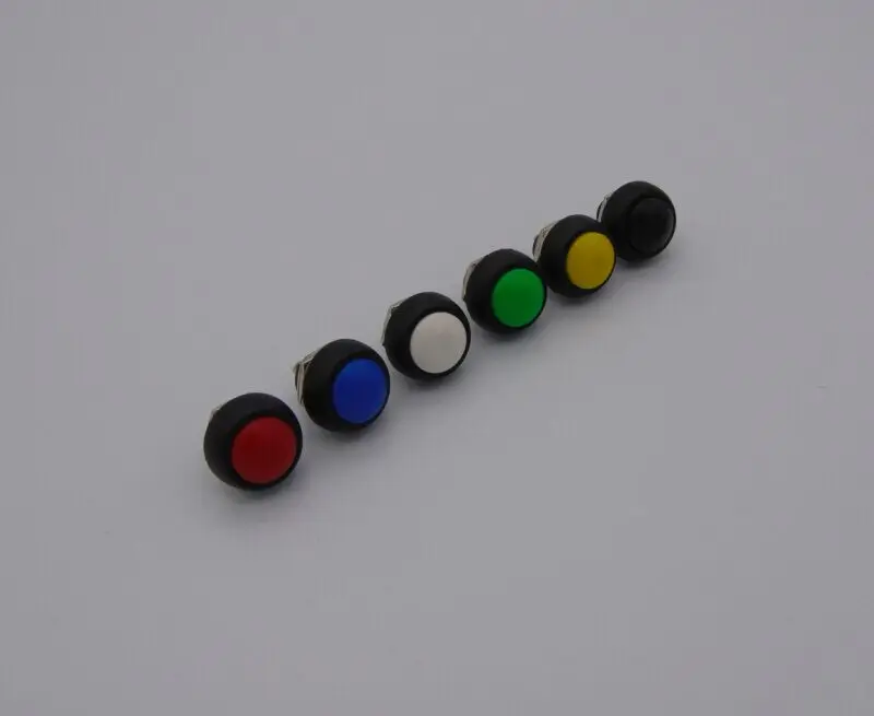 

12mm Waterproof OFF-(ON) Momentary Round Push Button Switch Spring Return PBS-33B black/red/green/black/yellow/white