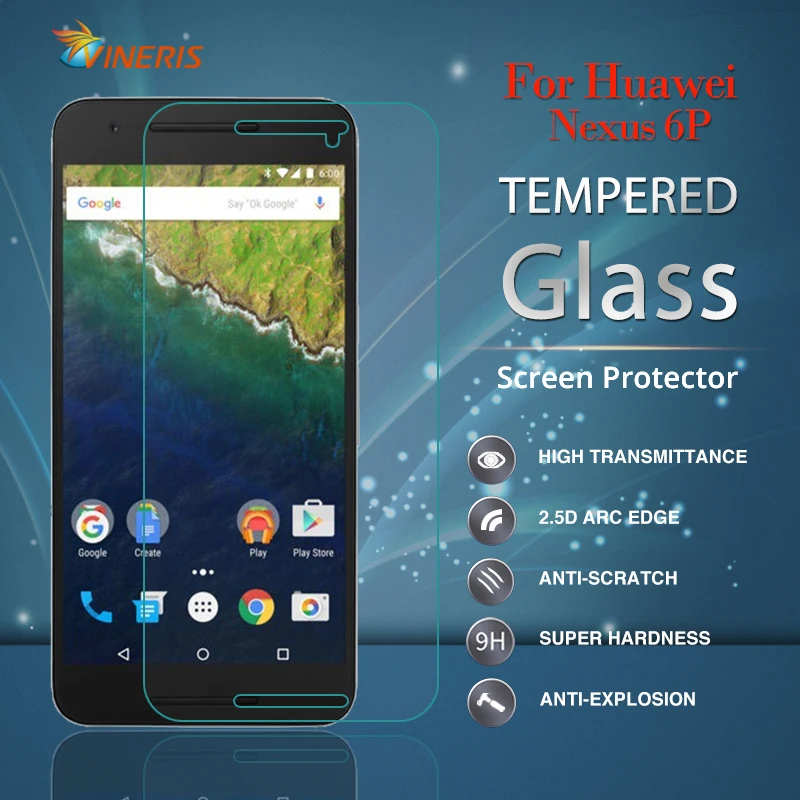 Vineris Premium Tempered Glass For Huawei Nexus 6P 0.26mm 2.5D 9H Hard Anti-Explosion Nexus6P Screen Protector Film | Мобильные