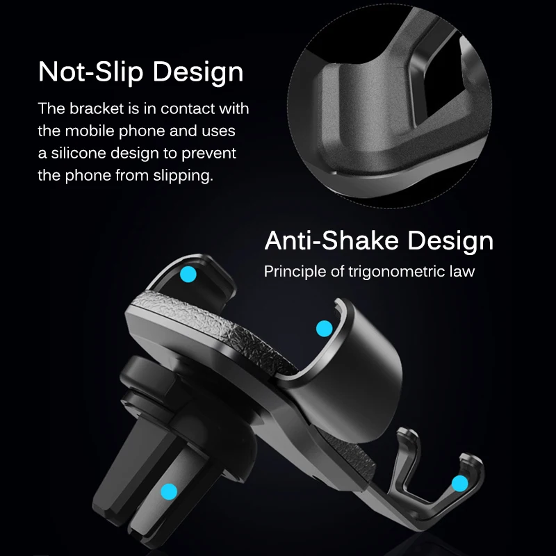Универсальный автомобильный держатель для телефона гравитационный держатель на вентиляционное отверстие автомобиля в автомобиле для iPhone XS X samsung Xiaomi с одной рукой