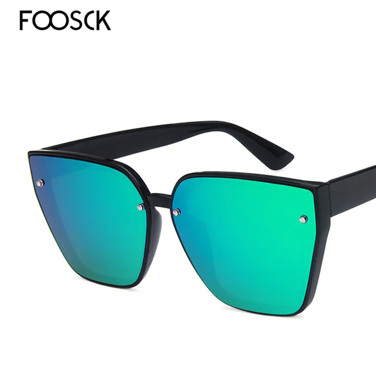 FOOSCK Oculos De Sol Feminino новые модные ретро дизайнерские Супер круглые очки кошачий глаз женские солнцезащитные очки Feminino UV400 - Цвет линз: C4Green