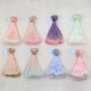 

1pcs 15cm Doll wigs Gradient color for 1/3 1/4 1/6 BJD SD Chole Ye Luoli doll DIY semicircle inner buckle doll wigs