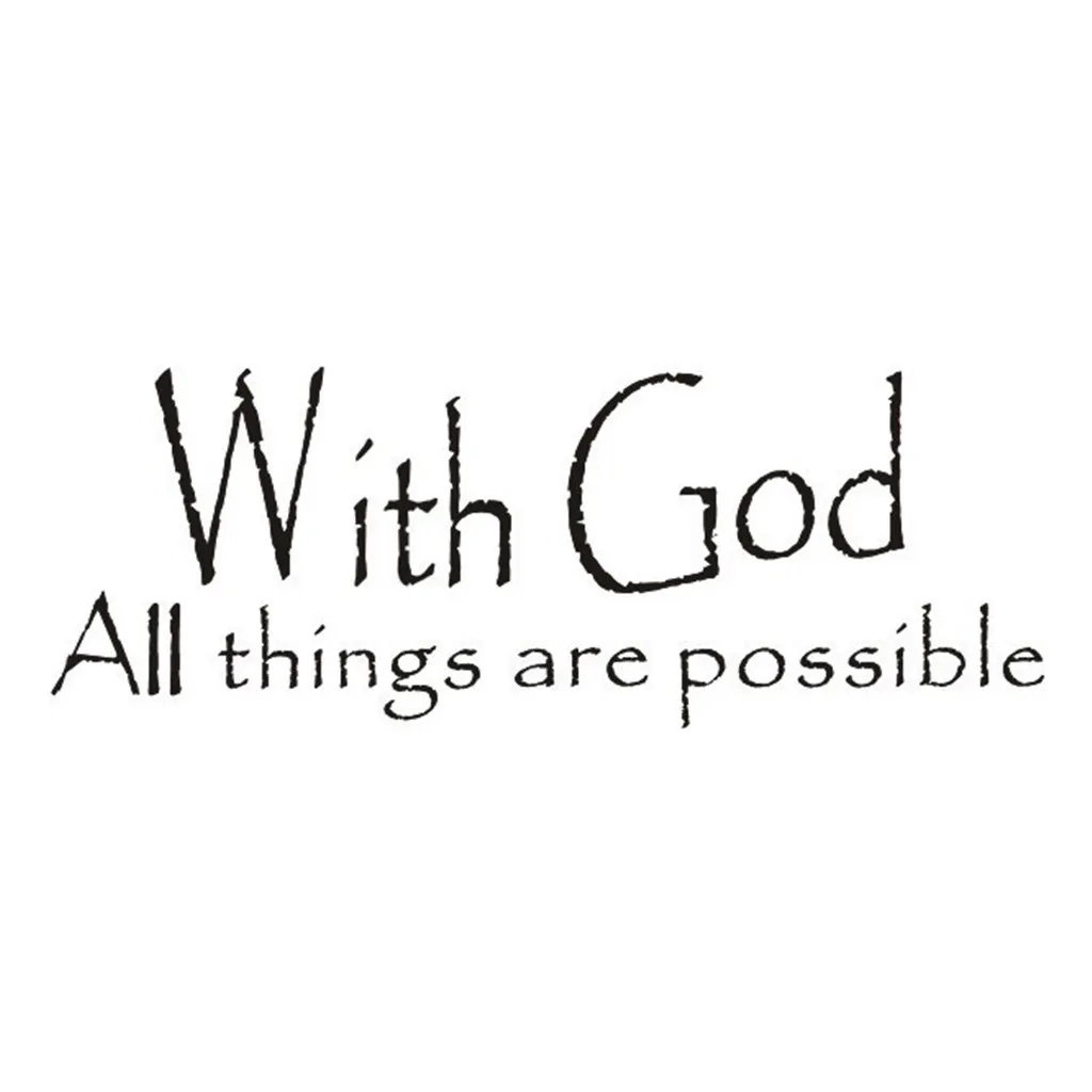 

with god all things are possible removable vinyl PVC home decals wall stickers family bless pray words mural stickers muraux hot
