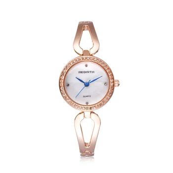 

REBIRTH Carving Clover Flower Womens Watches Top Brand Quartz Watch Women Dress Bracelet Watch Casual Women's Watches Wristwatch