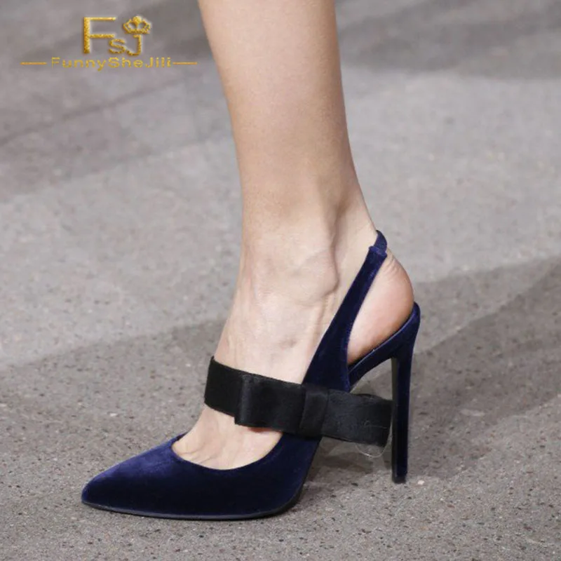 navy velvet pumps