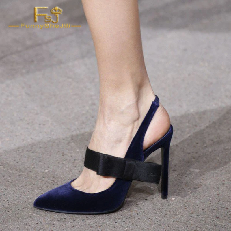 ladies navy sling back shoes