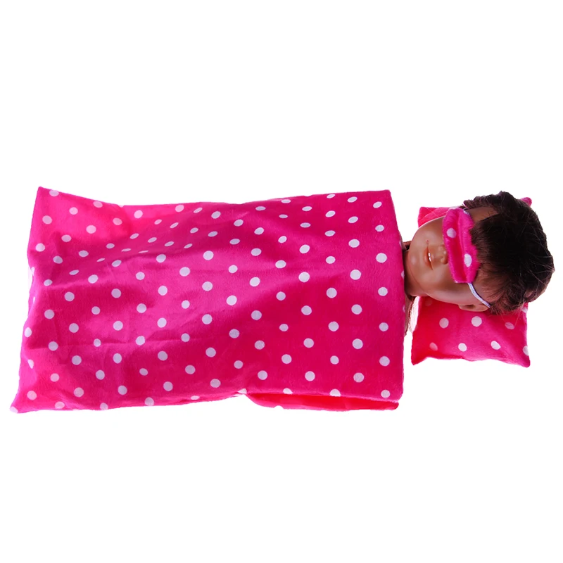 6-Styles-Sleeping-Bag-And-Pillow-Doll-Accessories-for-18inch-American-Girl-Doll-43CM-Doll-Dress (4)