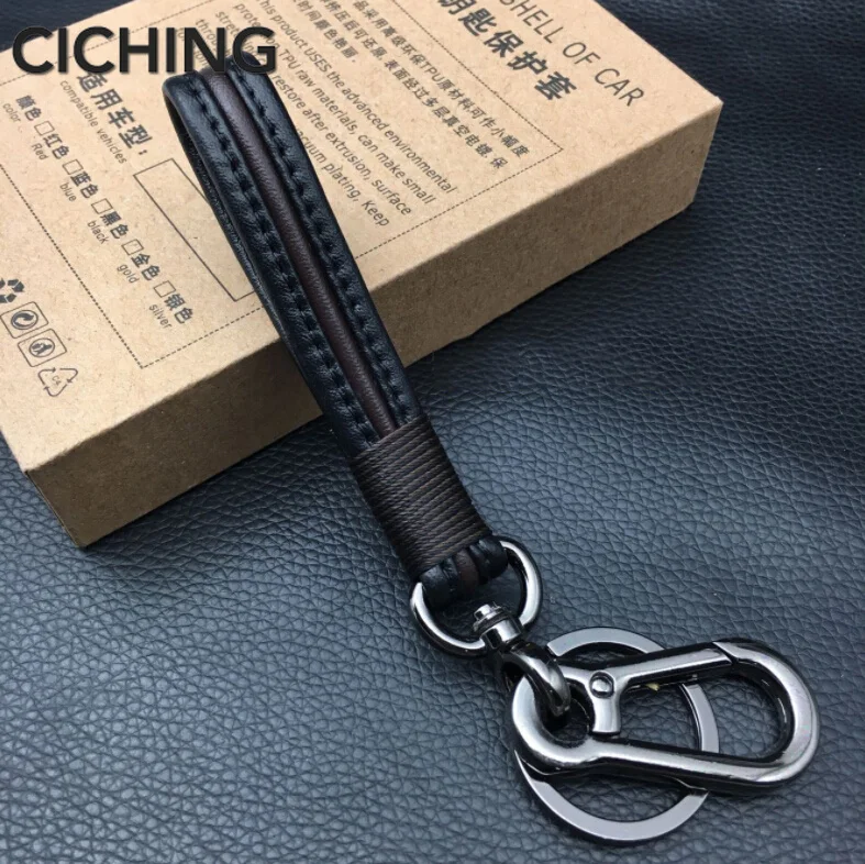 

Leather Car Keychain Key Chain Key Ring Keyring For Mitsubishi ASX Outlander Lancer EX Pajero Opel mokka Volvo S60 V60 XC60