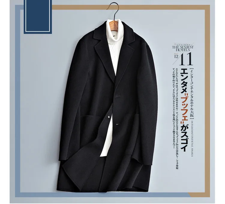 Новое поступление, зимнее пальто для мужчин, высокое качество, шерсть, Классический тренч для мужчин, мужская модная повседневная куртка, большие размеры, M-XXXL