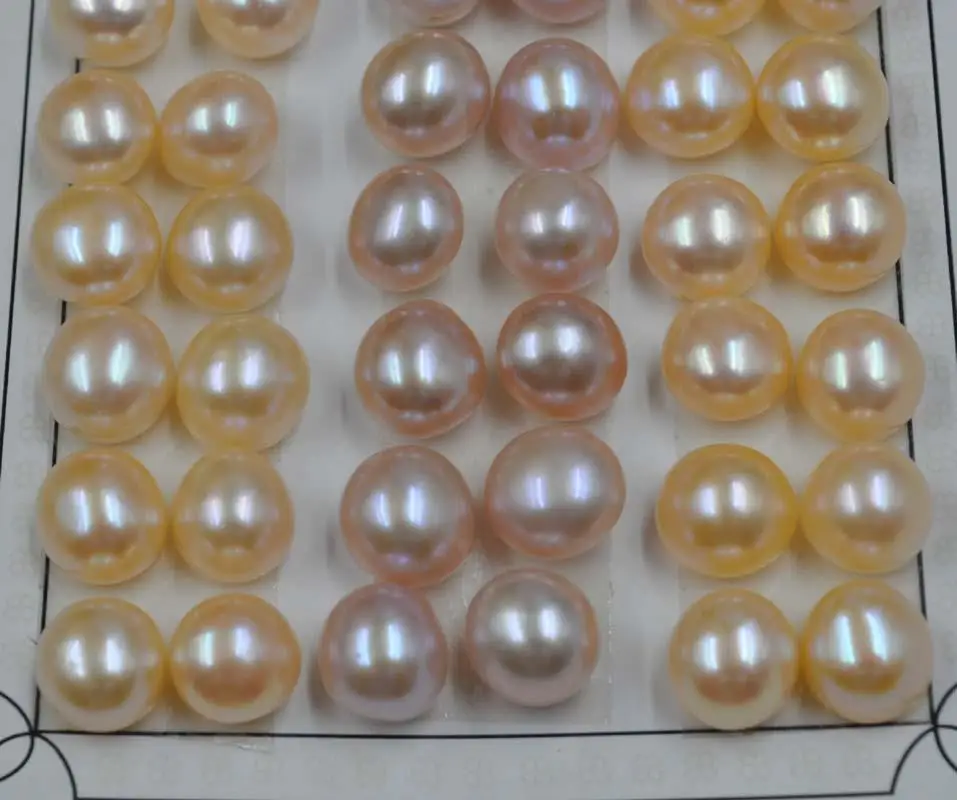 

wholesale 24 pairs 9.5-10mm half drilled pink&purple Baroque freshwater pearl