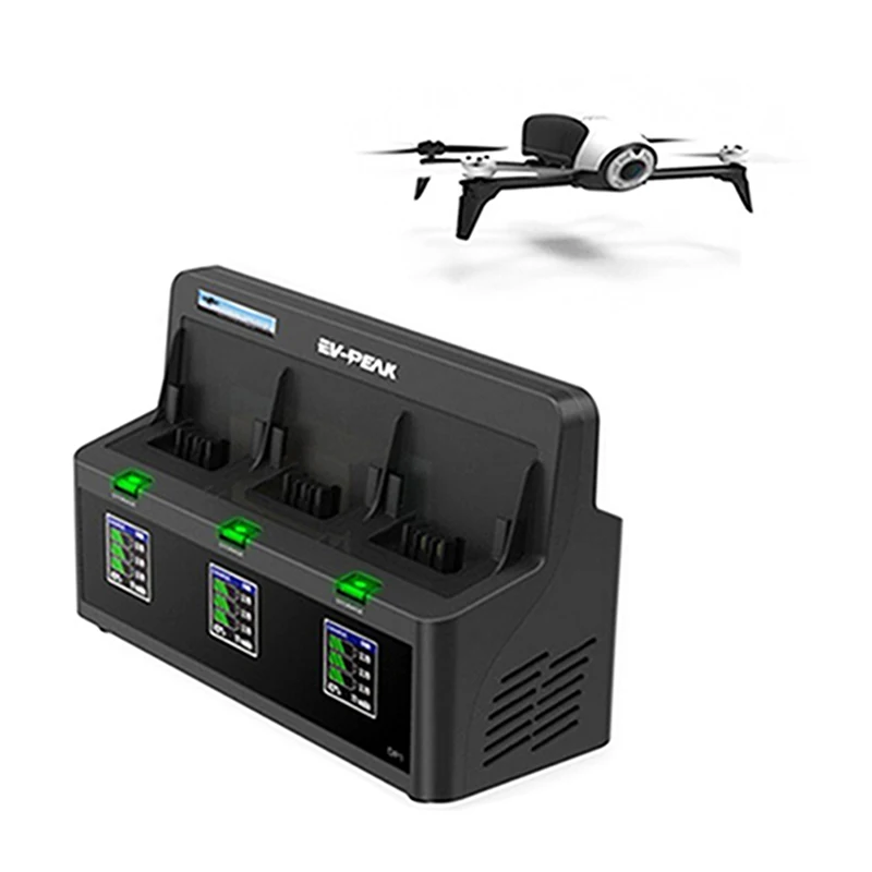 EV PEAK DP2 3 Channels 35W CH 3 5A CH Bebop Drone 2 Battery Charger with