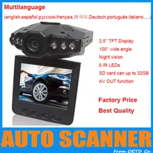 Con mejor puntuación 2.5 ” pantalla LCD 6 LED de visión nocturna del coche del vehículo Detector de la cámara de 100 Degree ángulo de visión amplio HD del coche DVR