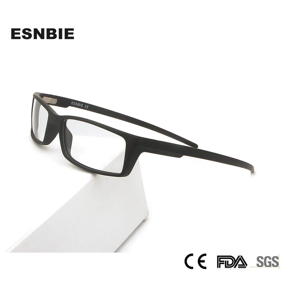 Beste TR90 Plastic Titanium Vierkante Vintage Mens Brilmonturen Ultralight Brillen Wrap Sportbrillen Voor Mannen Nerd Clear Lens